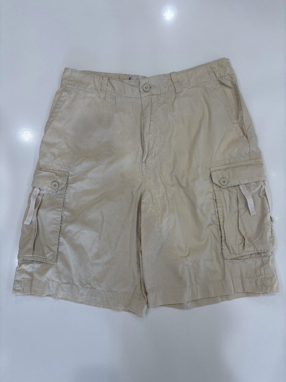 34 Steve & Barry's Vintage Cargo Shorts Khaki Tan Utility Button Pocket Cotton